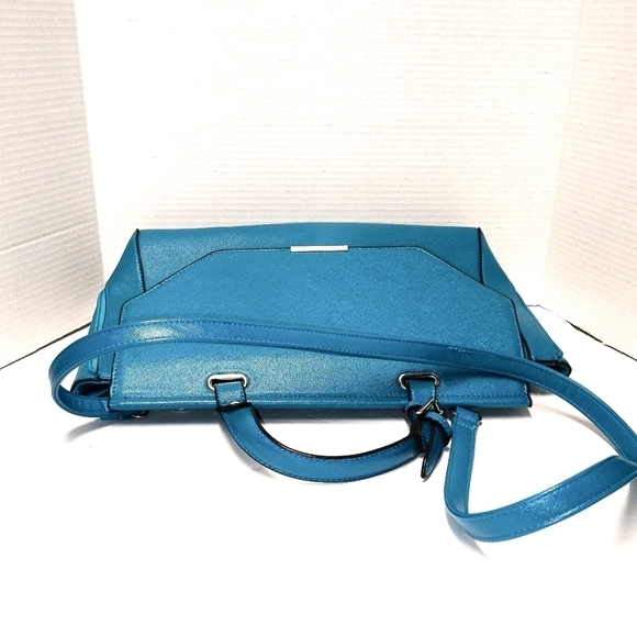 Vibrant Blue Structured Satchel Bag – Crossbody & Top Handle Purse - Picture 4 of 5